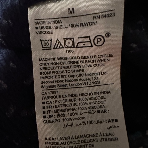 Gap blue and white floral smocked V-neck mini dress size medium - Picture 6 of 6